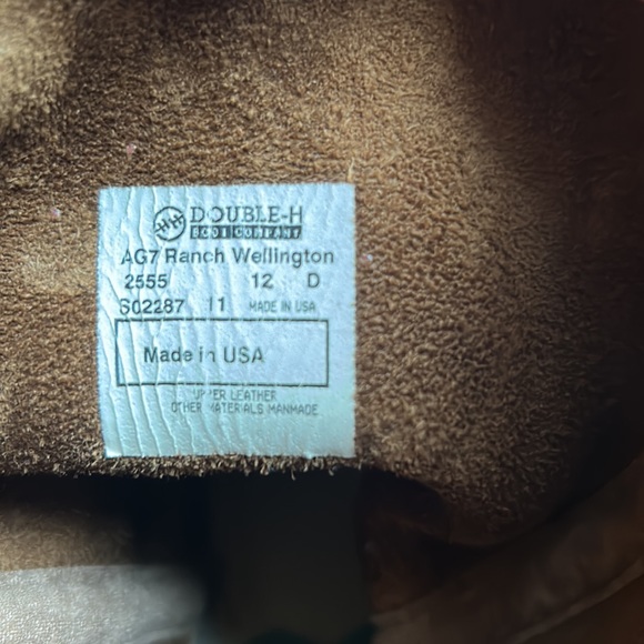 DOUBLE H RANCH WELLINGTON LEATHER WORK COWBOY BOOT double-h country made in USA - Picture 12 of 12